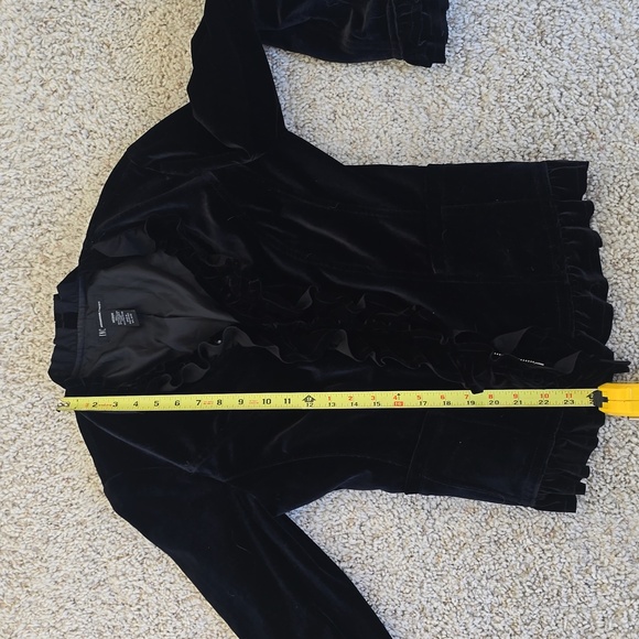 Inc Black Velvet Zippered Blazer Medium - Picture 9 of 10